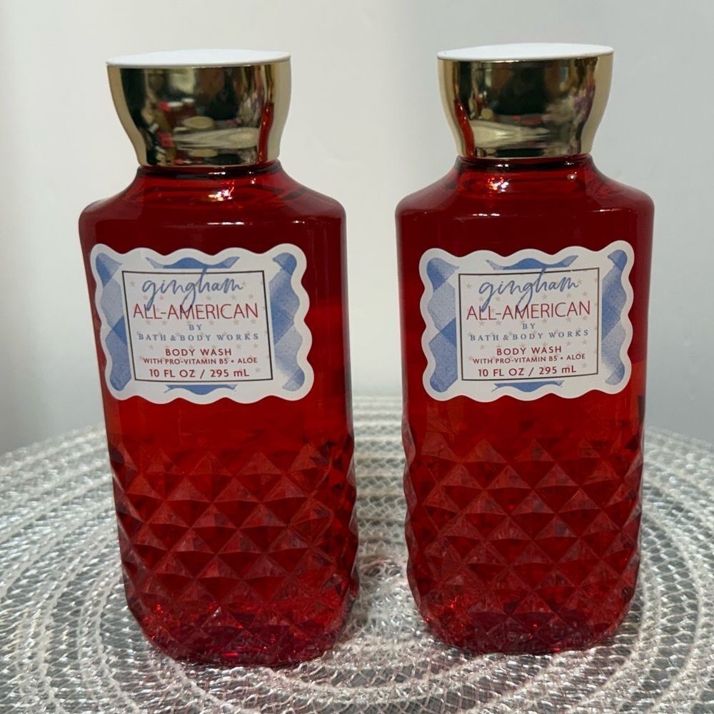 BBW Gingham All American Body Wash Set of 2 NWT